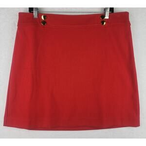 Sz 14 Mini Skirt Stretch Straight Red Side Zip Preppy Career Office Casual Y2K